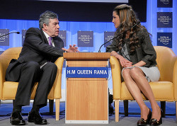 Gordon Brown & Queen Rania -WEF Annual Meeting Davos 2008 
