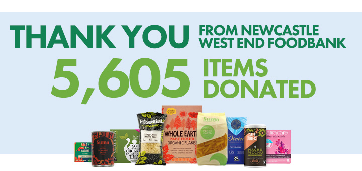 Thank you, we donated 5,605 items to the west end foodbank