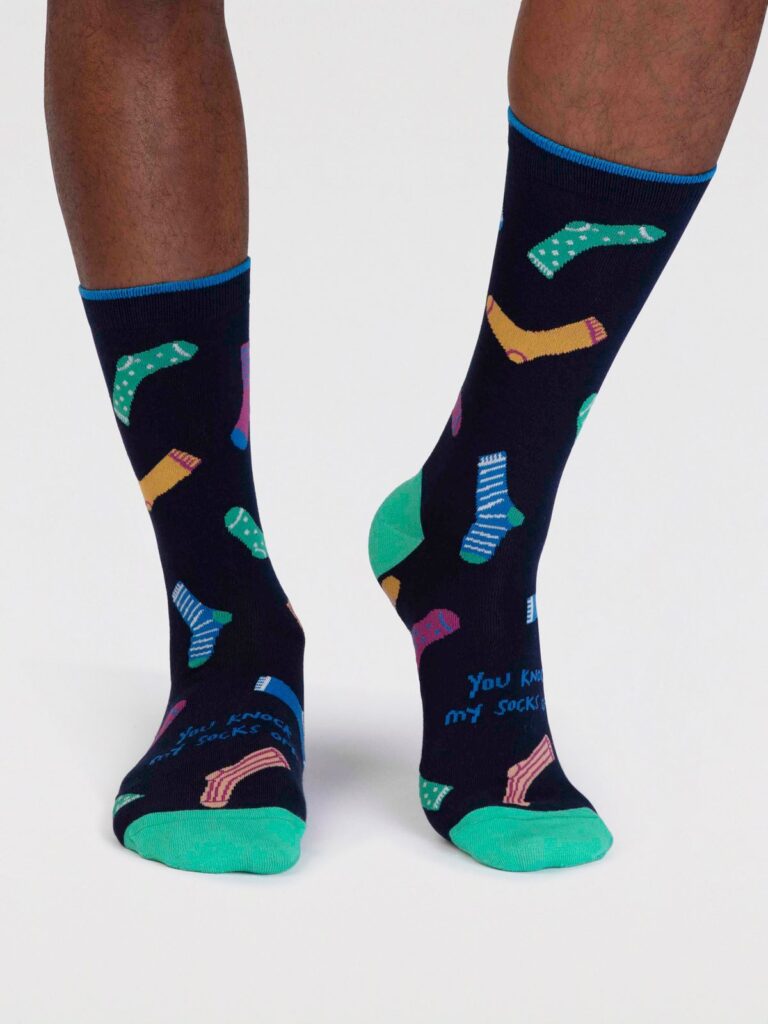 Thought socks on male model