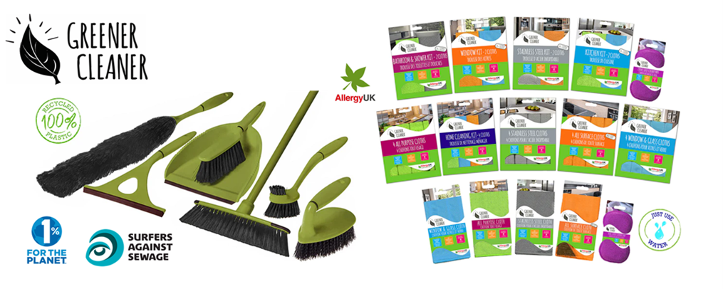 Image with all of the greener cleaner products displayed