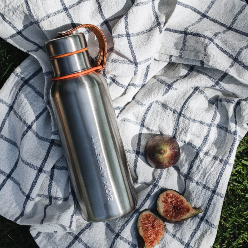 Black & Blum insulated water bottle photographed from above