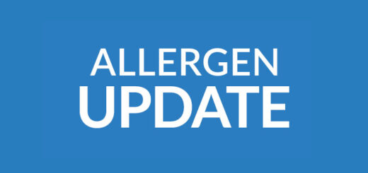Allergen update written in white against a blue background
