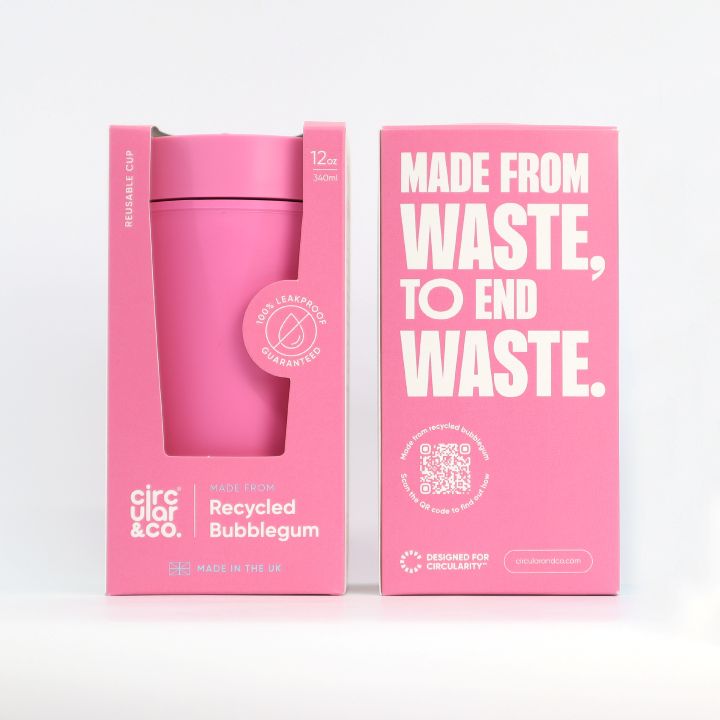 Pink Circular and Co reusable coffee cup